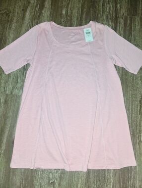 J. Jill Light Pink Short-Sleeve Scoop Neck Top XS